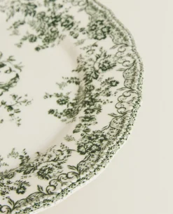 ZARA Home Floral Earthenware Dinner Plate