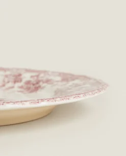 ZARA Home Floral Earthenware Dinner Plate