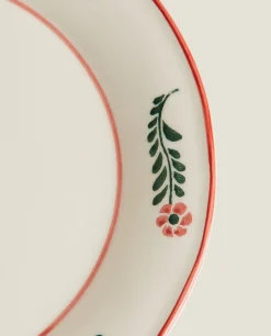 ZARA Home Floral Earthenware Dinner Plate