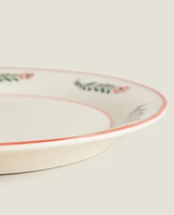 ZARA Home Floral Earthenware Dinner Plate