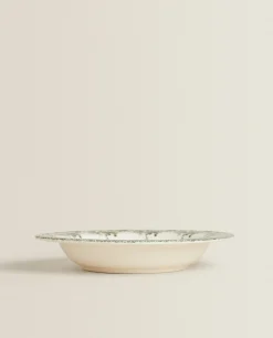 ZARA Home Floral Earthenware Soup Plate