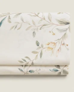 ZARA Home Floral Embroidery Flat Sheet