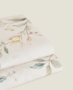 ZARA Home Floral Embroidery Flat Sheet