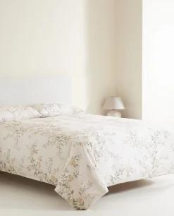 ZARA Home Floral Embroidery Flat Sheet