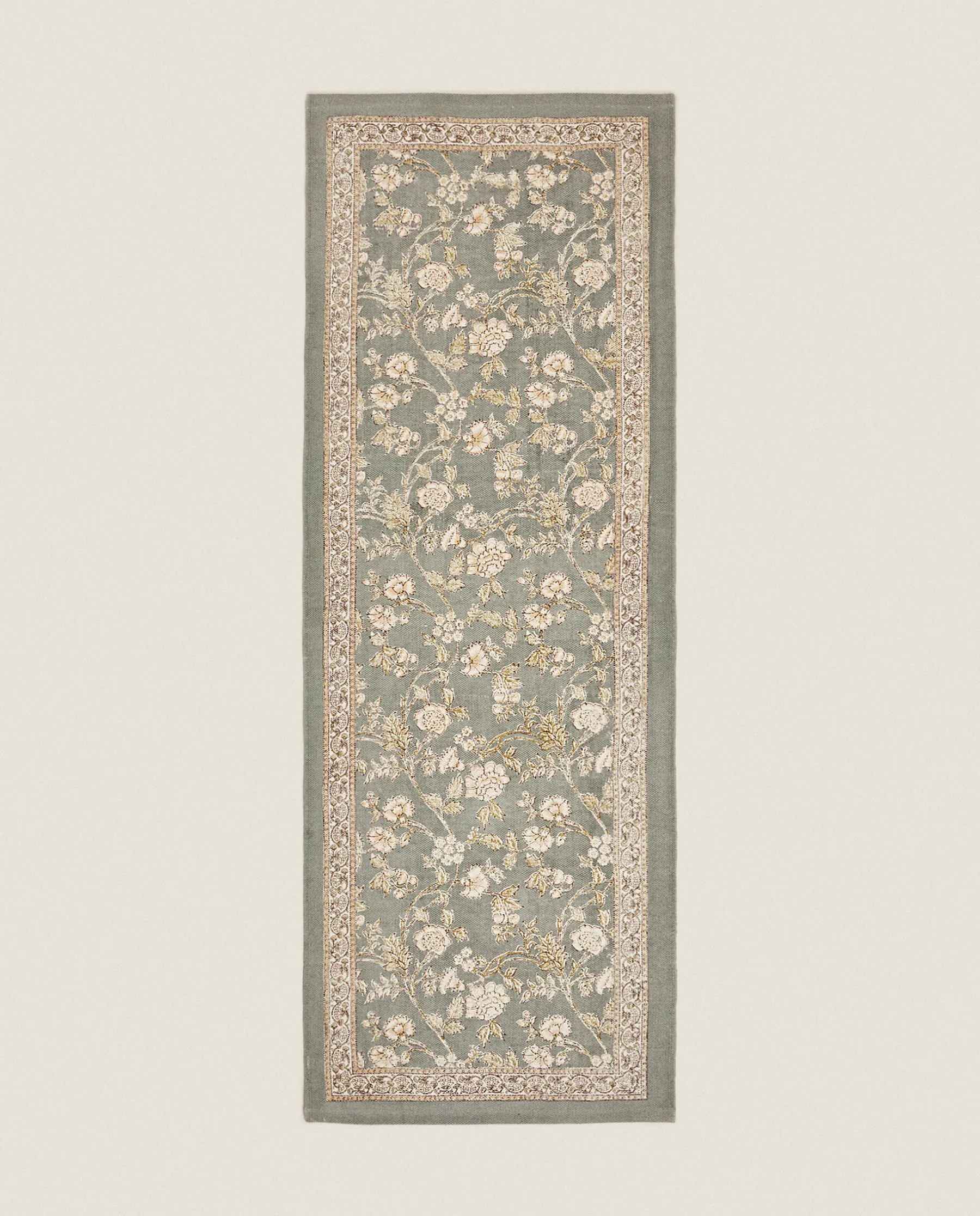 ZARA Home Floral Print Block Rug