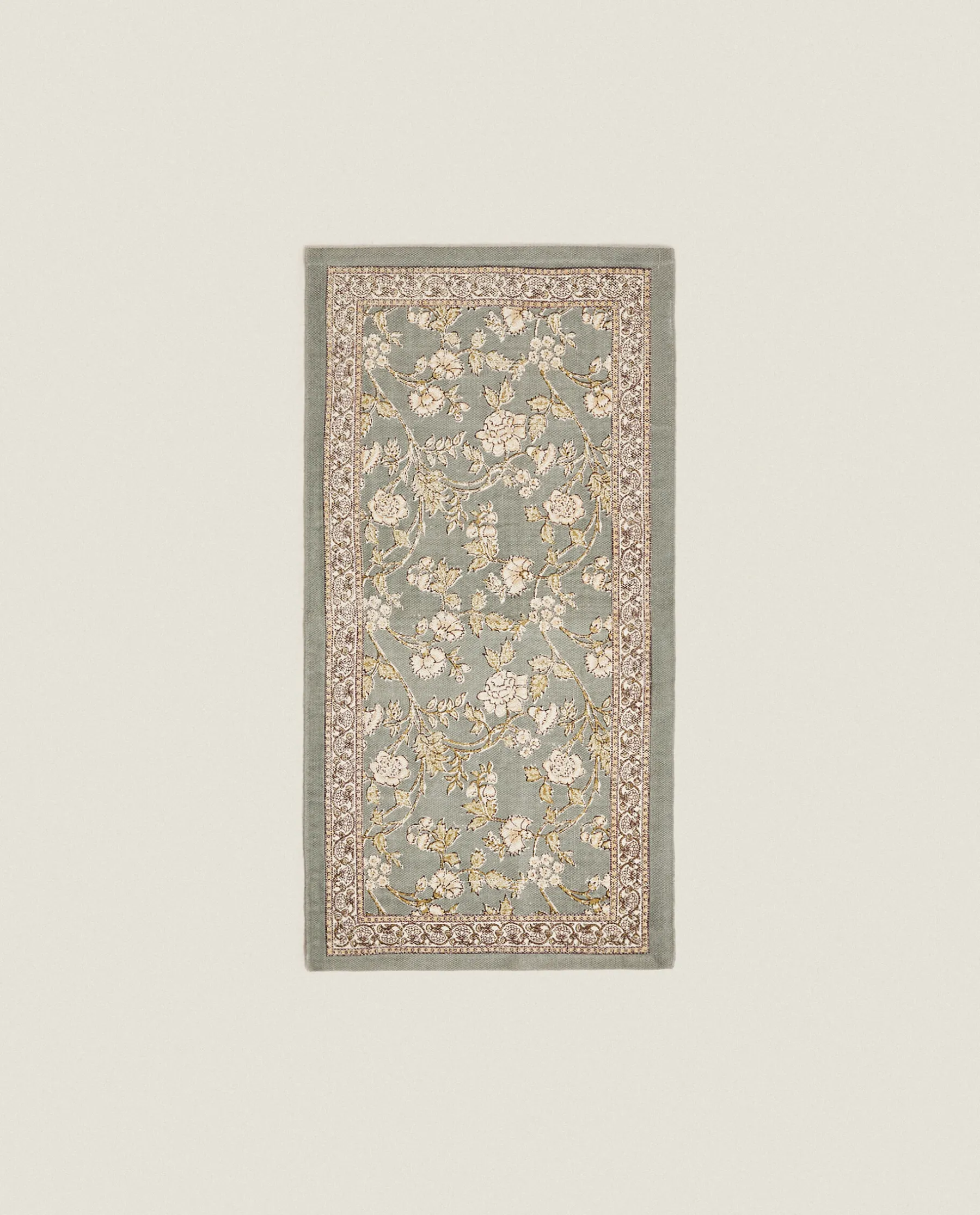 ZARA Home Floral Print Block Rug