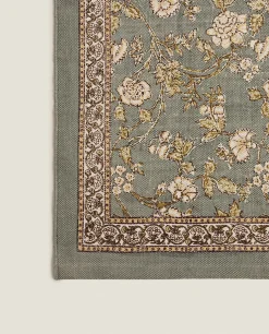 ZARA Home Floral Print Block Rug