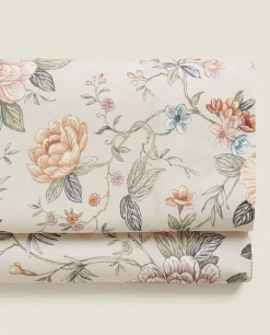 ZARA Home Floral Print Flat Sheet