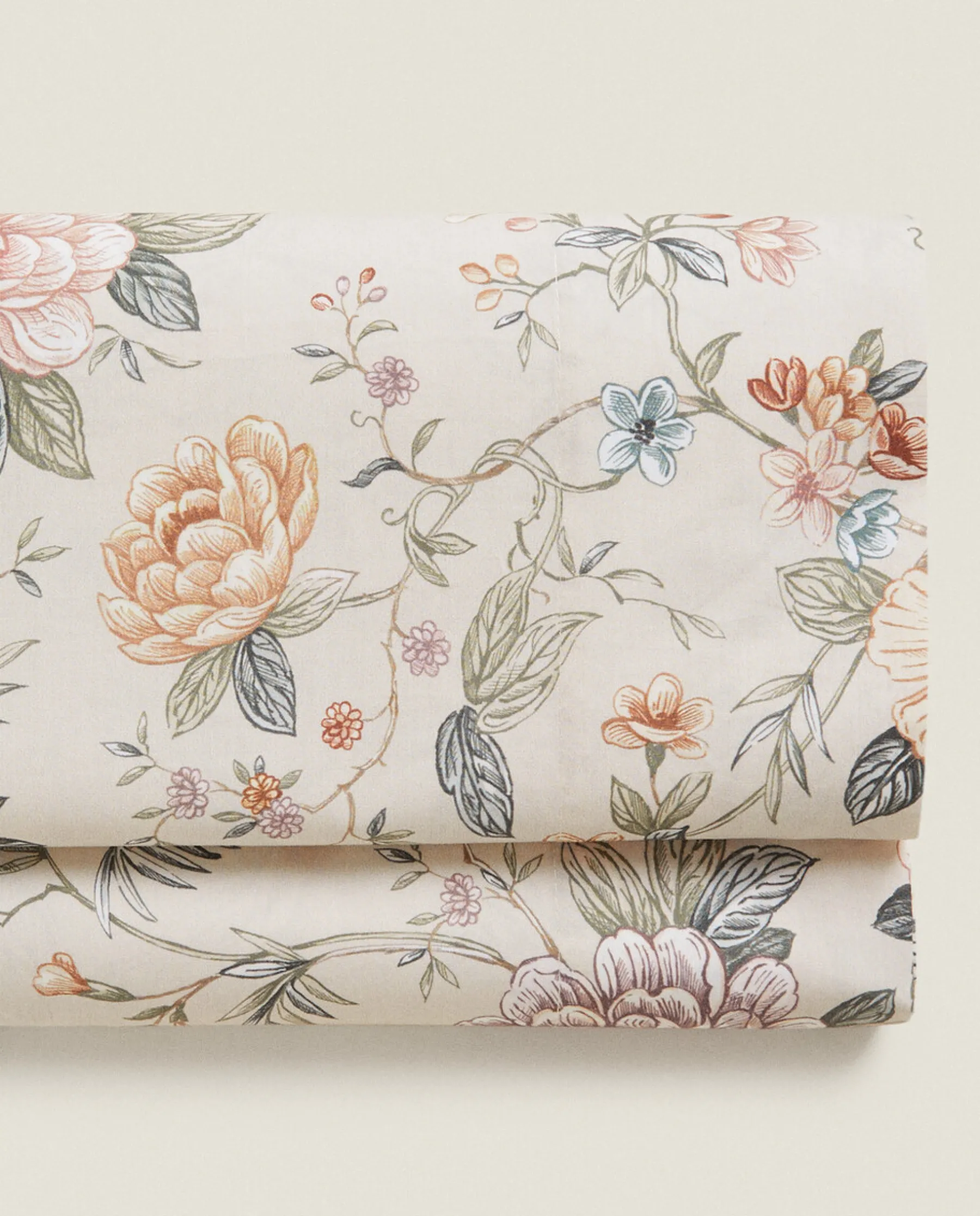 ZARA Home Floral Print Flat Sheet