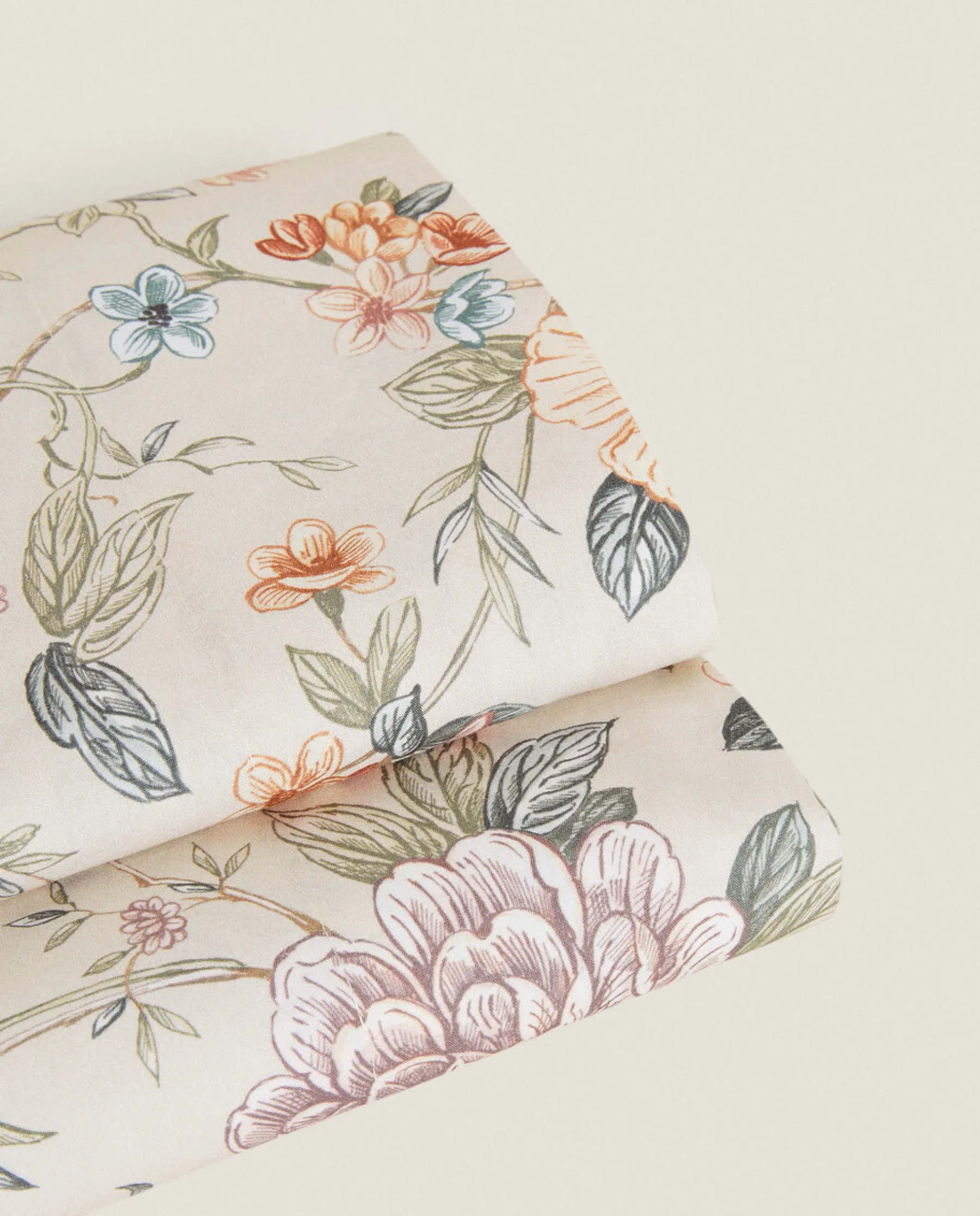 ZARA Home Floral Print Flat Sheet