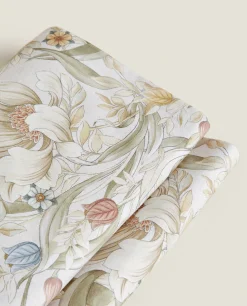 ZARA Home Floral Print Flat Sheet