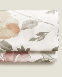 ZARA Home Floral Print Flat Sheet