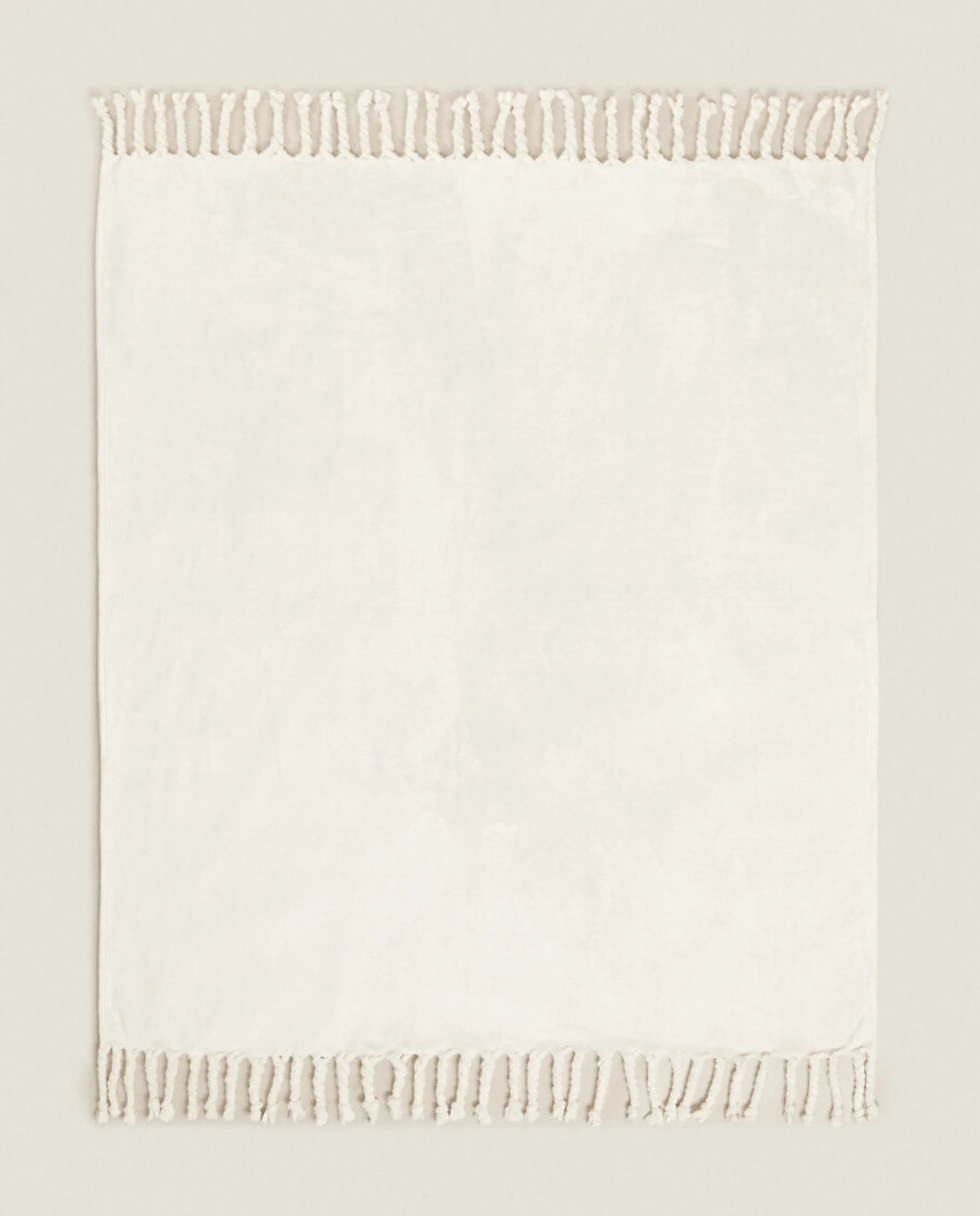 ZARA Home Fringed Soft-Touch Blanket
