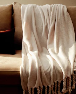 ZARA Home Fringed Soft-Touch Blanket