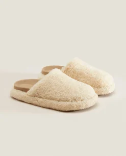 ZARA Home Fuzzy Mule Clog Slippers