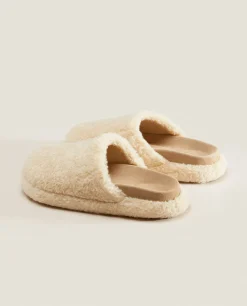 ZARA Home Fuzzy Mule Clog Slippers
