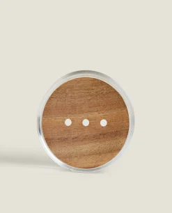 ZARA Home Glass And Wood Soap Dish