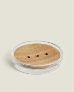 ZARA Home Glass And Wood Soap Dish