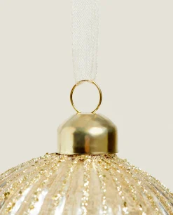 ZARA Home Glass Christmas Bauble Decoration With Stripes
