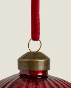 ZARA Home Glass Christmas Bauble Decoration With Stripes