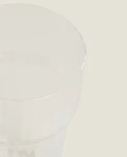 ZARA Home Glass Soft Drink Tumbler With Line Design