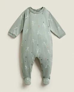 ZARA Home Halloween Baby Romper With Skeletons