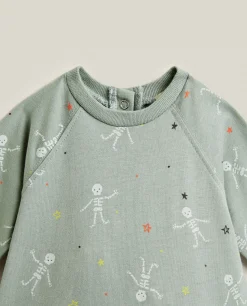 ZARA Home Halloween Baby Romper With Skeletons