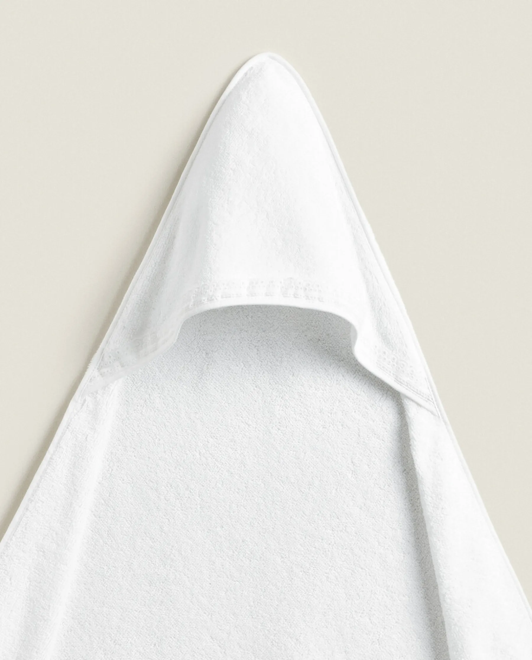 ZARA Home Hooded Baby Towel With Embroidered Border