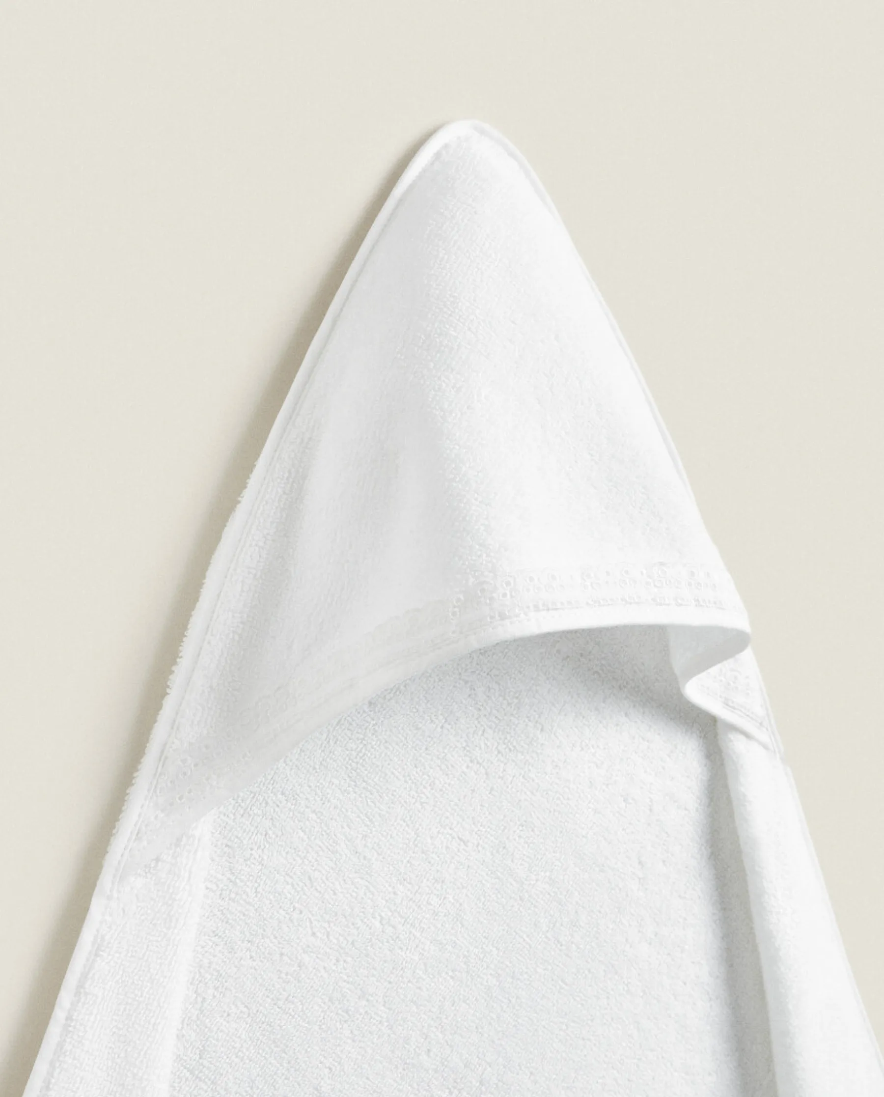 ZARA Home Hooded Baby Towel With Embroidered Border