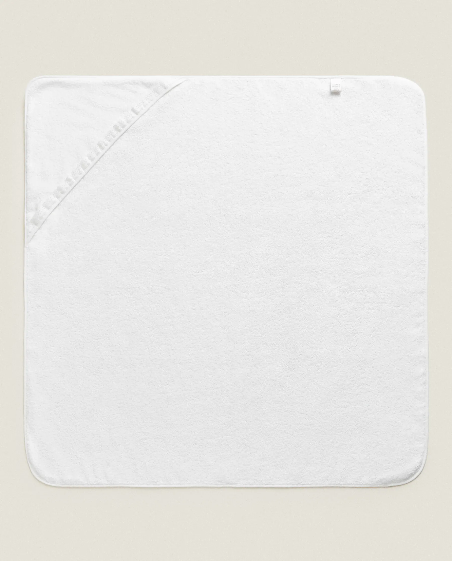ZARA Home Hooded Baby Towel With Embroidered Border
