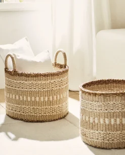 ZARA Home Jute Basket With Border