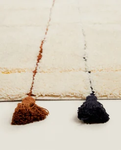 ZARA Home Kids' Check And Tassels Rug