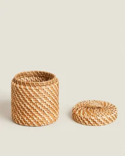 ZARA Home Kids' Rattan Hamper With Lid