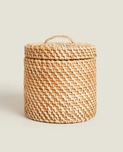 ZARA Home Kids' Rattan Hamper With Lid