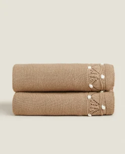 ZARA Home Knit Blanket With Border