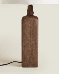 ZARA Home Lamp With Wooden Base