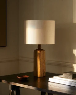 ZARA Home Lamp With Wooden Base