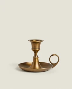 ZARA Home Large Golden Candlestick