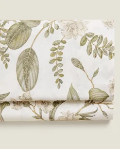 ZARA Home Leaf Print Flat Sheet