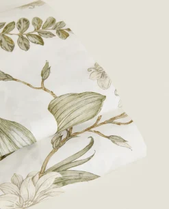 ZARA Home Leaf Print Flat Sheet