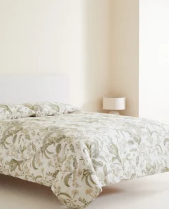 ZARA Home Leaf Print Flat Sheet