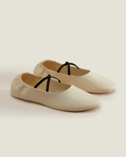 ZARA Home Leather Ballet Flats With A High Vamp