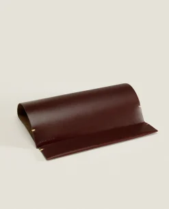 ZARA Home Leather Book Cover With Topstitching