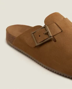 ZARA Home Leather Clogs With Buckle
