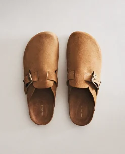 ZARA Home Leather Clogs With Buckle