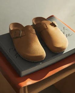 ZARA Home Leather Clogs With Buckle