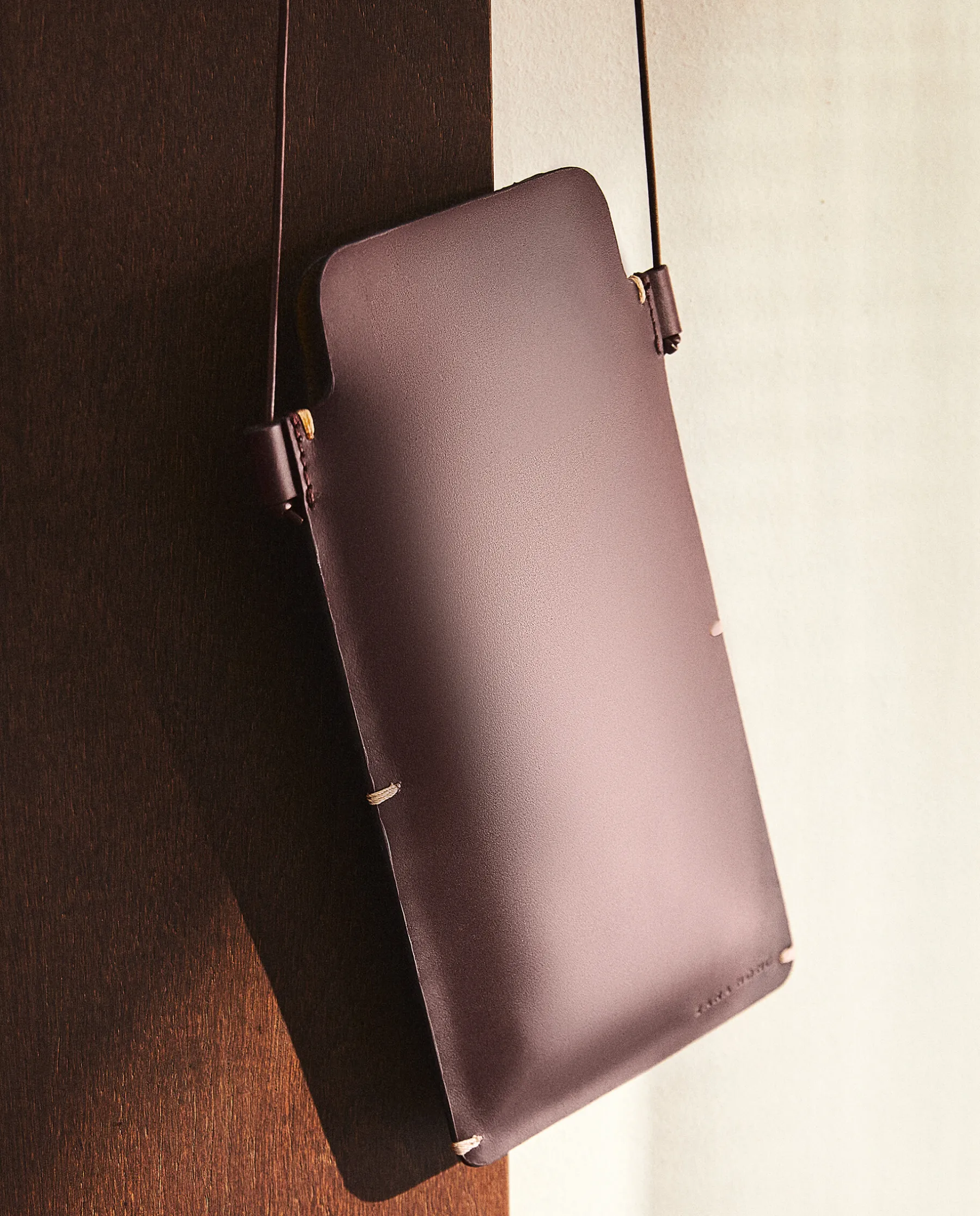 ZARA Home Leather Mobile Phone Case With Backstitching Detail