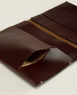 ZARA Home Leather Tablet Case With Topstitching Detail