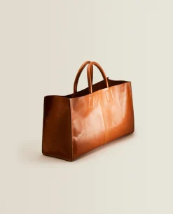 ZARA Home Leather Tote Bag