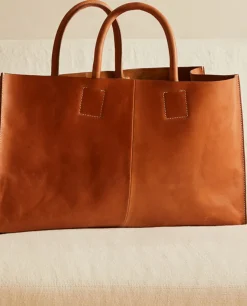 ZARA Home Leather Tote Bag